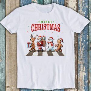 Christmas Santa Snowman Funny Gift Tee T Shirt, Christmas Tee